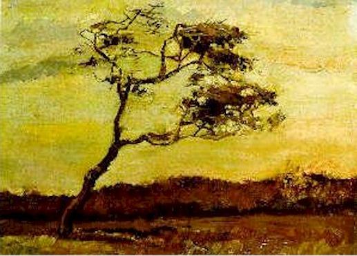 al pie de un árbol